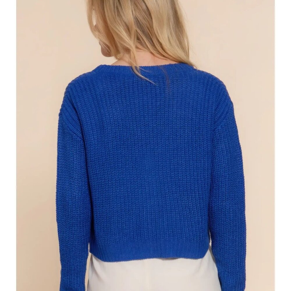 Long Sleeve V-Neck Sweater Cardigan - Picture 5 of 6